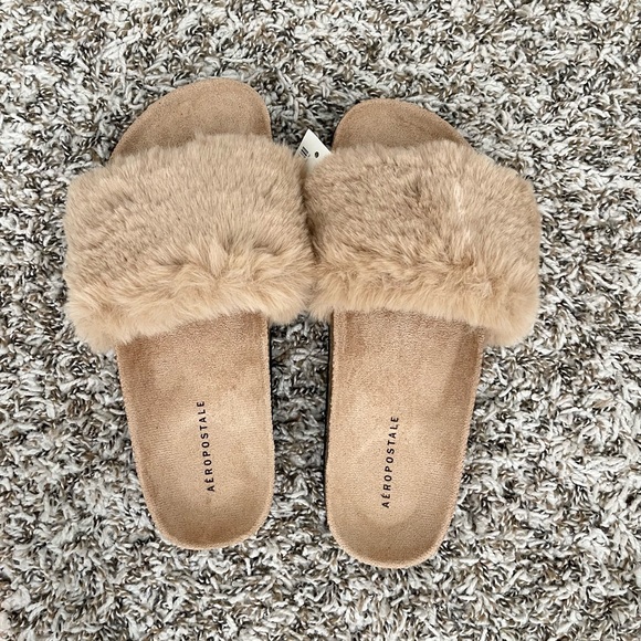 Tan Faux fur sandals - Picture 3 of 5
